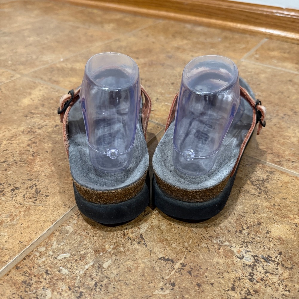Mephisto Helen Leather Sandals Peach Size 42 US 12 Cork Slide Comfort Vacation - Picture 6 of 12